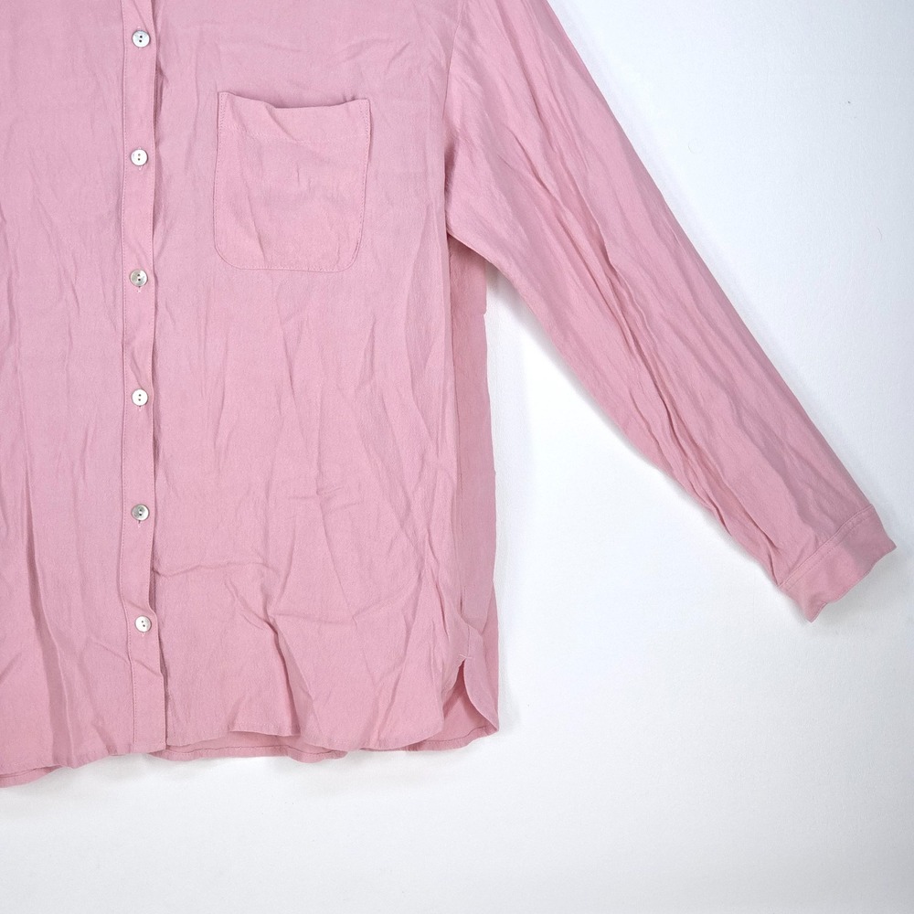 J Jill Button Up Shirt Womens Large‎ Pink Long Sleeve Casual Blouse Normcore - Picture 12 of 16